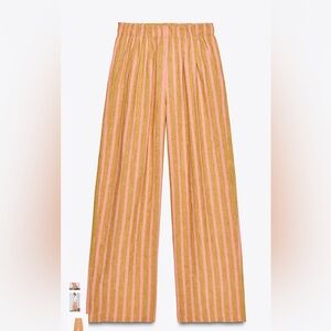 Zara Pink and Tan Striped Trousers